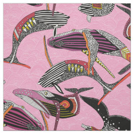 Tela ballenas jorobadas pastel magenta