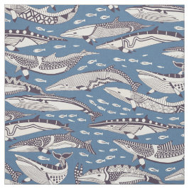 Tela ballenas minke denim de mora