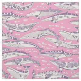 Tela ballenas minke violeta pastel magenta