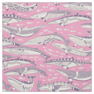 Tela ballenas minke violeta pastel magenta
