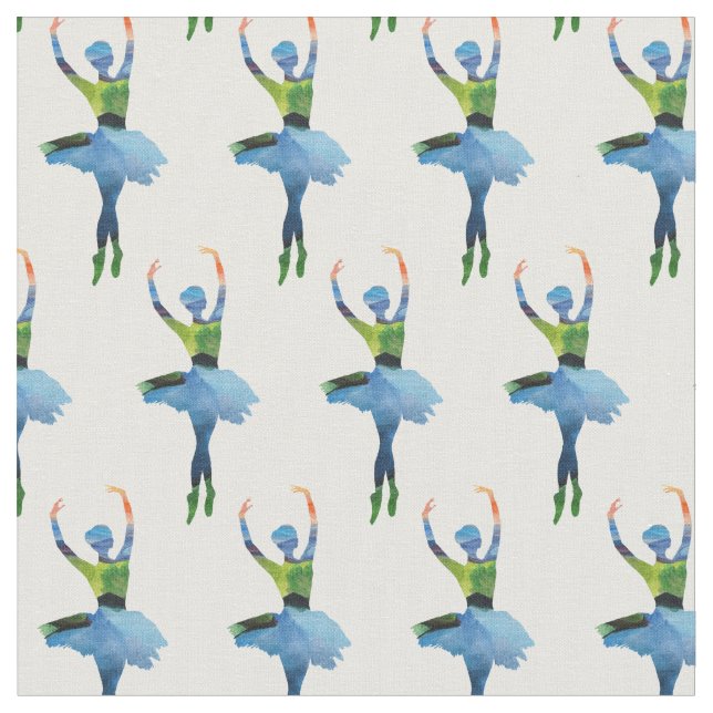Tela Ballerina Dancer Watercolor Art (De cerca)