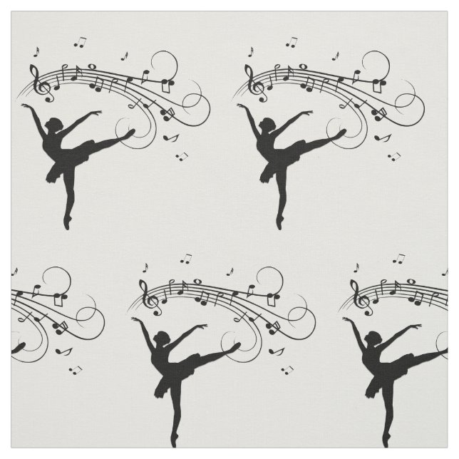 Tela Ballerina Dancing with Music Notes (Retal)