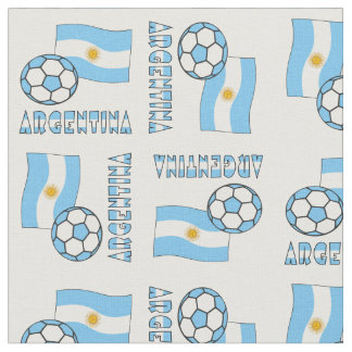 Tela Balón de fútbol y bandera argentina