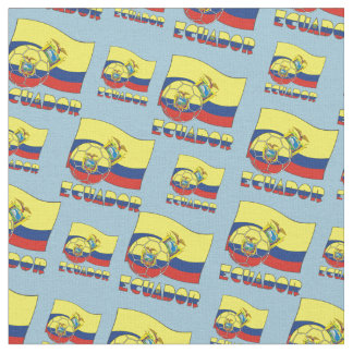 Tela Balón de fútbol y bandera ecuatoriana