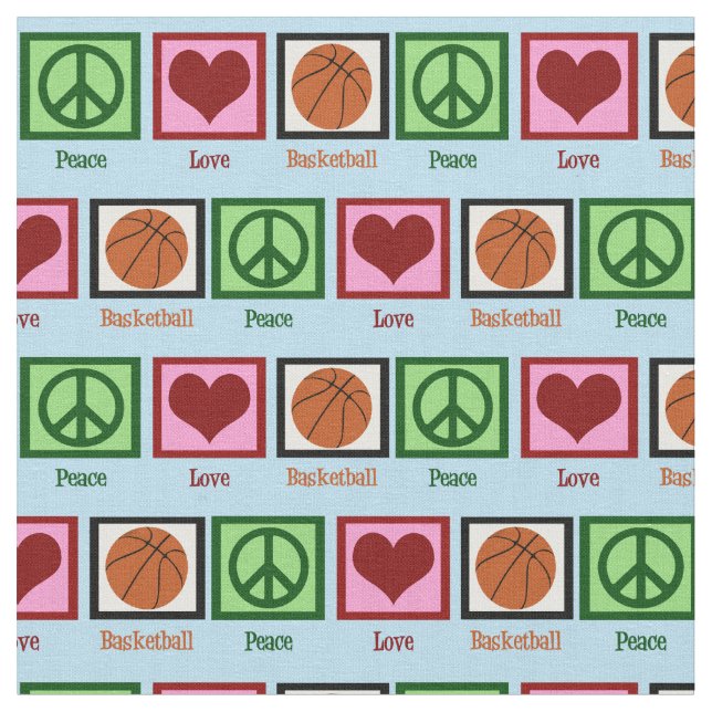Tela Baloncesto de Peace Love (De cerca)