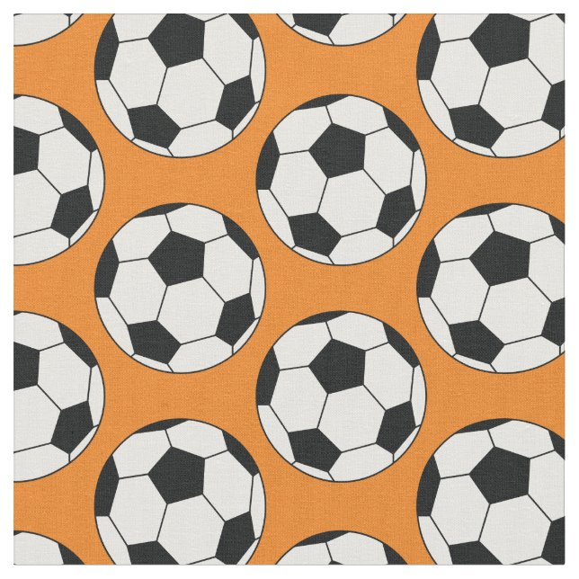 Tela Balones de Fútbol Deportes Naranja (De cerca)