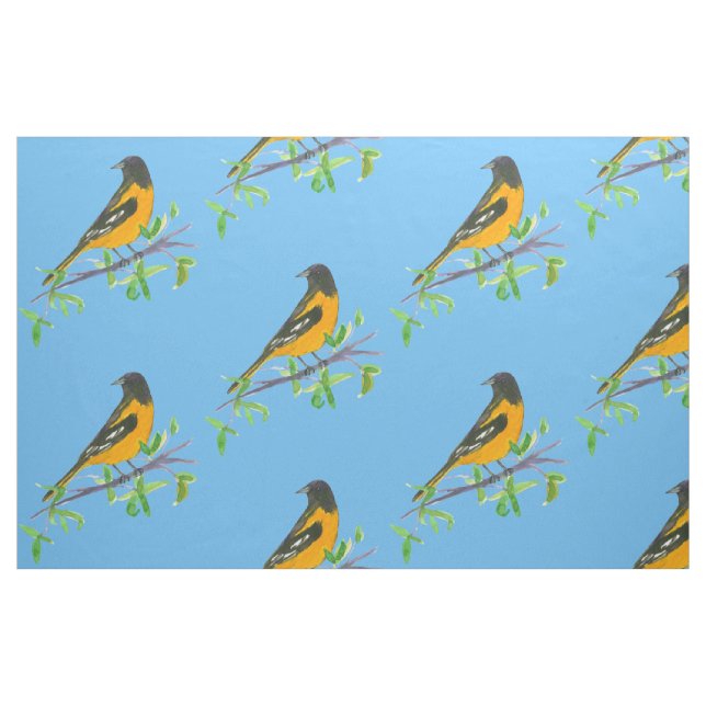Tela Baltimore Oriole Bird Blue ("Cuarto gordo" (fat quarter))
