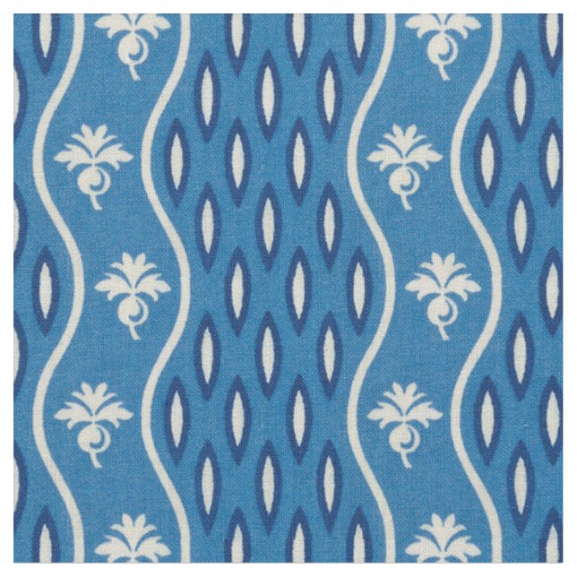 Tela Banda ondulada de mediados del siglo XIX, azul (De cerca)