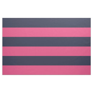 Tela Bandas anchas azul y rosa de la marina de gran esc