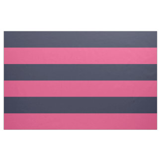 Tela Bandas anchas azul y rosa de la marina de gran esc