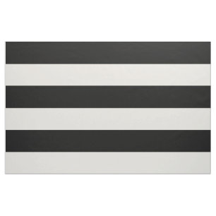 Tela Bandas anchas de marfil y negro a gran escala