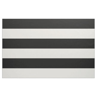 Tela Bandas anchas de marfil y negro a gran escala