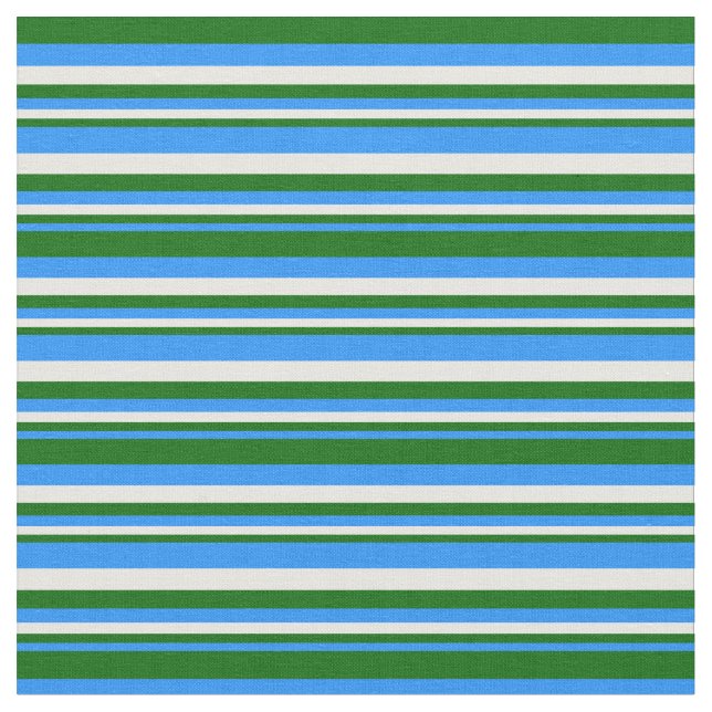 Tela Bandas azul, verde oscuro y blanco (De cerca)