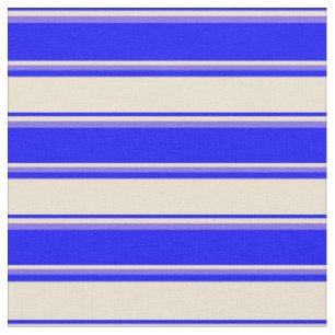 Tela Bandas azules de pizarra azul, beige y media