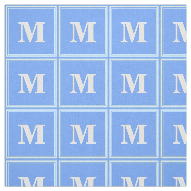 Tela Bandas azules del cielo monogramo (Retal)