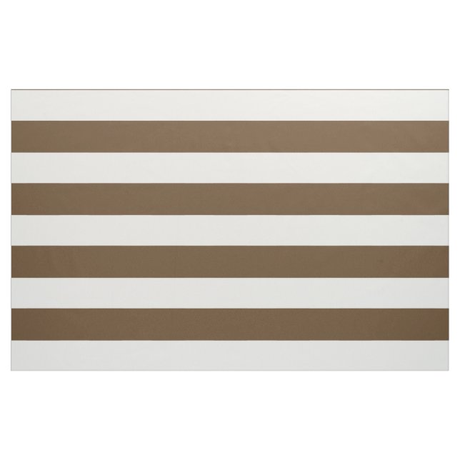 Tela Bandas blancas en el chocolate marrón ("Cuarto gordo" (fat quarter))