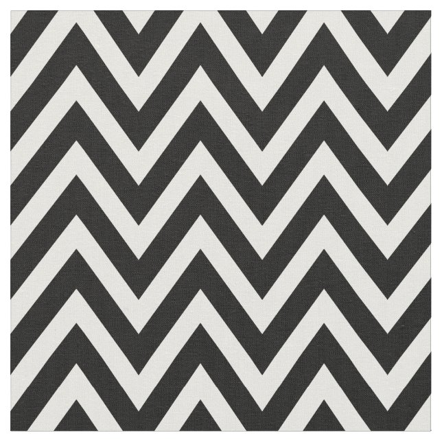 Tela Bandas de Chevron Moderno Blanco y Negro (De cerca)