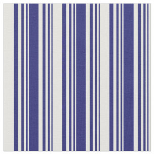Tela Bandas de crema de menta azul y azul medianoche