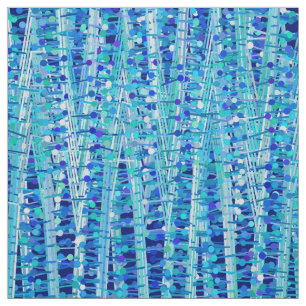 Tela Bandas de satén y puntos abstractos, azul cobalto