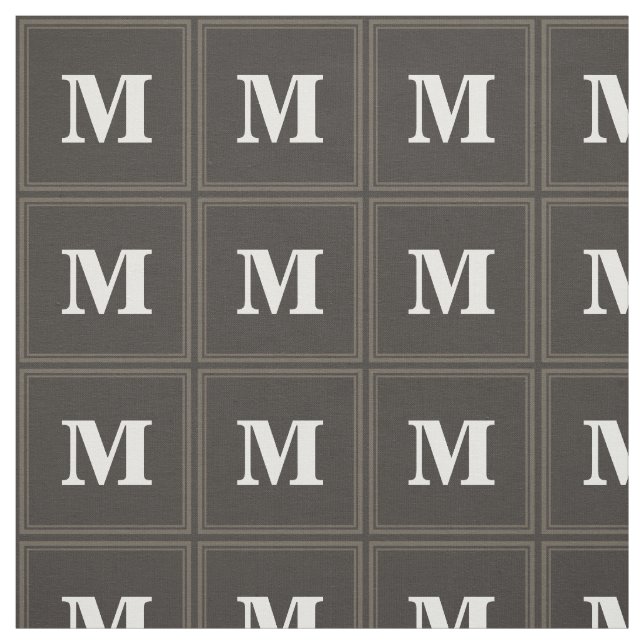 Tela Bandas de taupe monogramo (Retal)