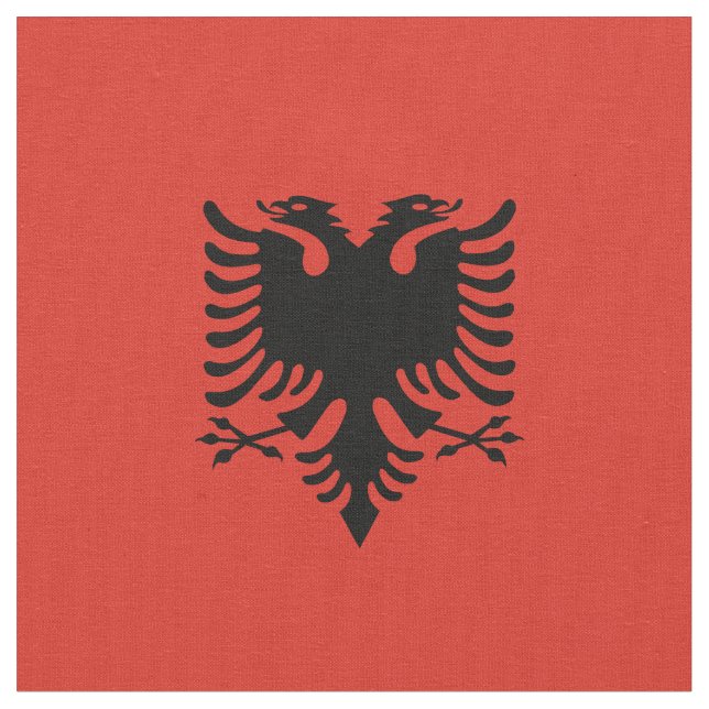 Tela Bandera albanesa (De cerca)