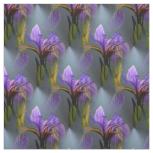 Tela Bandera Azul Iris Flor Naturaleza Patrón de arte