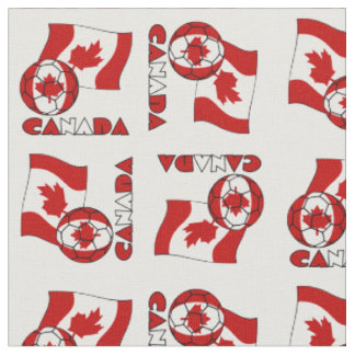 Tela Bandera canadiense con balón de fútbol