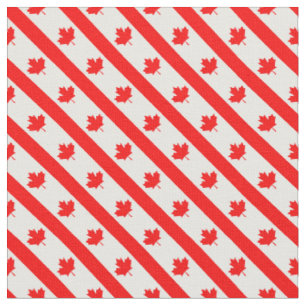 Tela Bandera canadiense Diagonal de arce blanco rojo