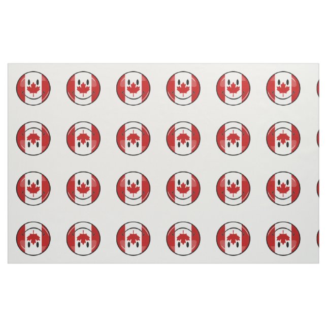 Tela Bandera canadiense sonriente brillante ("Cuarto gordo" (fat quarter))