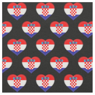 Tela Bandera croata Tejido y Corazón / moda de moda