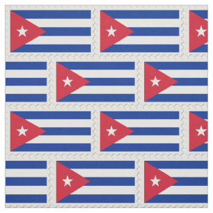 Tela Bandera Cuba arte blanco trazo de estrella roja