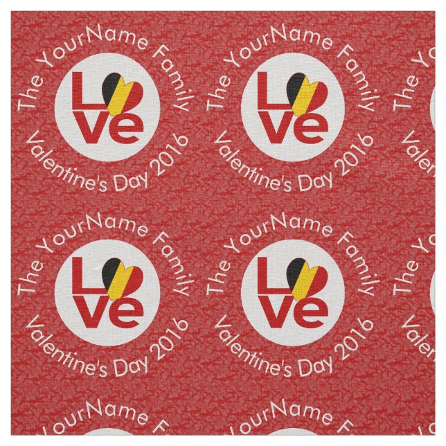 Tela Bandera de AMOR roja de Bélgica personalizada (Retal)