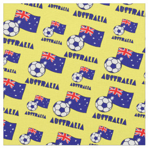 Tela Bandera de Australia de fútbol azul con fondo amar