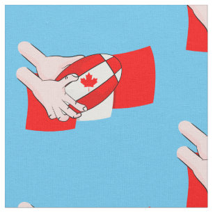 Tela Bandera de Canadá Hoja de arce Rugby Ball