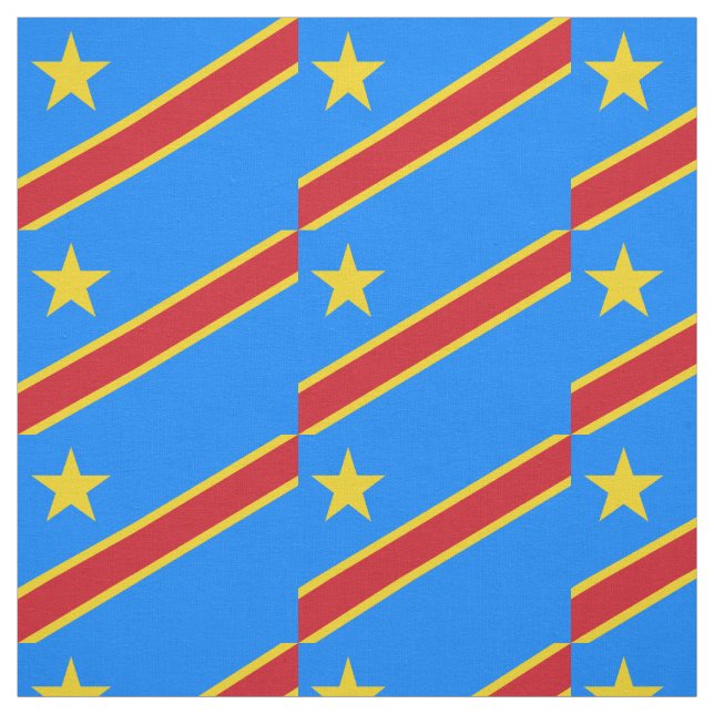 Tela Bandera de Congo Kinshasa (Retal)