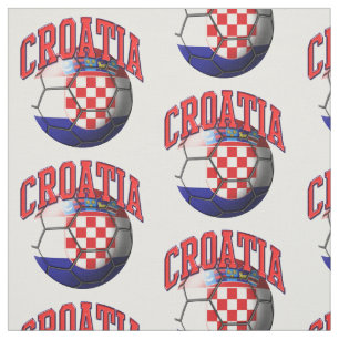 Tela Bandera de Croacia: Patrón de pelota de fútbol c