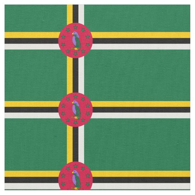 Tela Bandera de Dominica (De cerca)