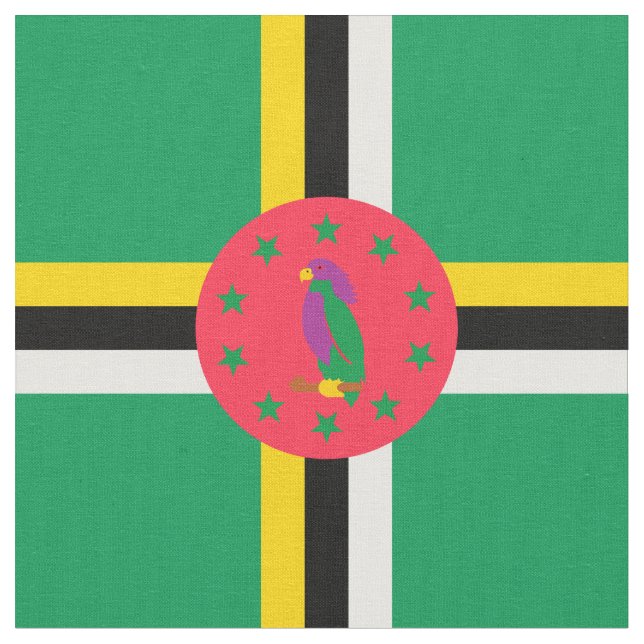 Tela Bandera de Dominica (De cerca)