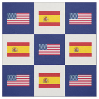 Tela Bandera de Estados Unidos, bandera de España en az