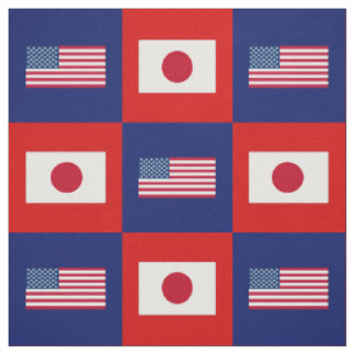 Tela Bandera de Estados Unidos, bandera de Japón en azu