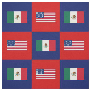 Tela Bandera de Estados Unidos, bandera de México en a