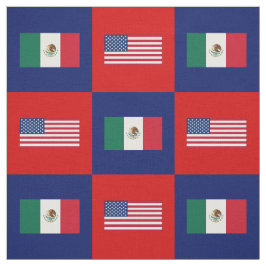 Tela Bandera de Estados Unidos, bandera de México en az