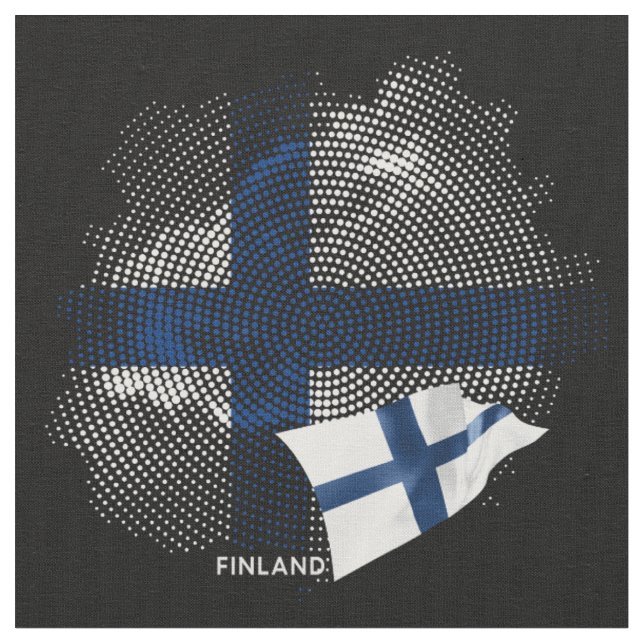 Tela bandera de Finlandia (De cerca)