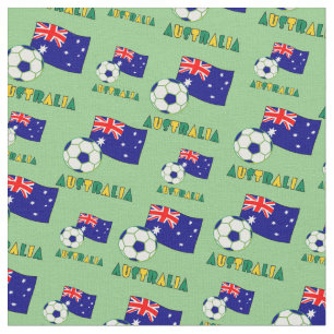 Tela Bandera de fútbol australiana y fondo verde bander