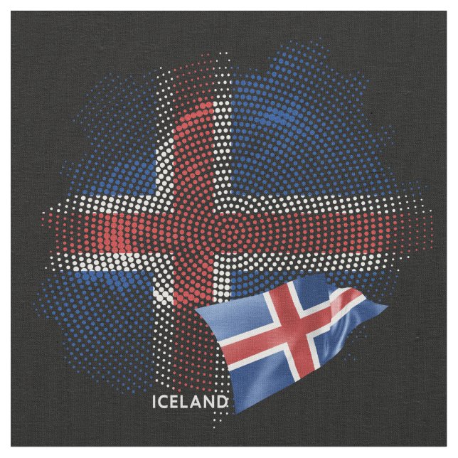 Tela bandera de Islandia (De cerca)