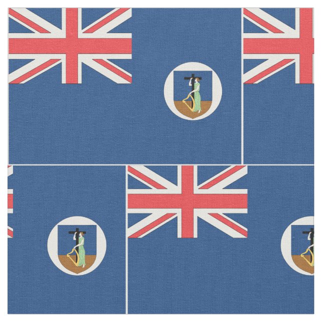 Tela Bandera de Montserrat (De cerca)