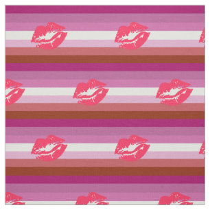 Tela Bandera de Orgullo Lesbiana con Lápiz Labial