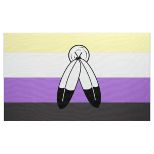 Tela Bandera de orgullo no binario de dos espíritus