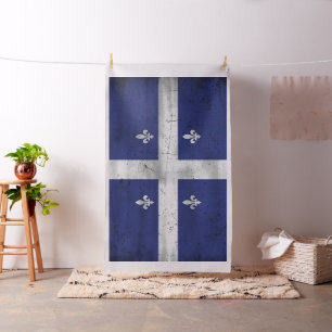 Tela Bandera de Quebec estilo grunge erosionado
