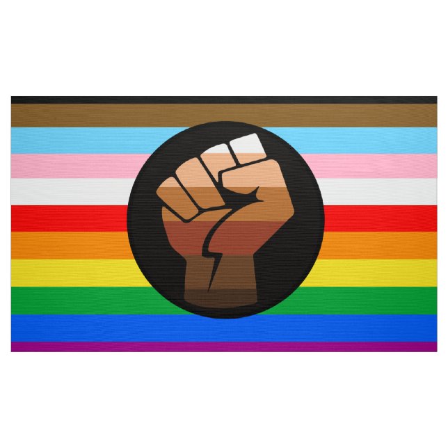 Tela Bandera del Orgullo POC Progreso LGBTQ+ (Yarda)